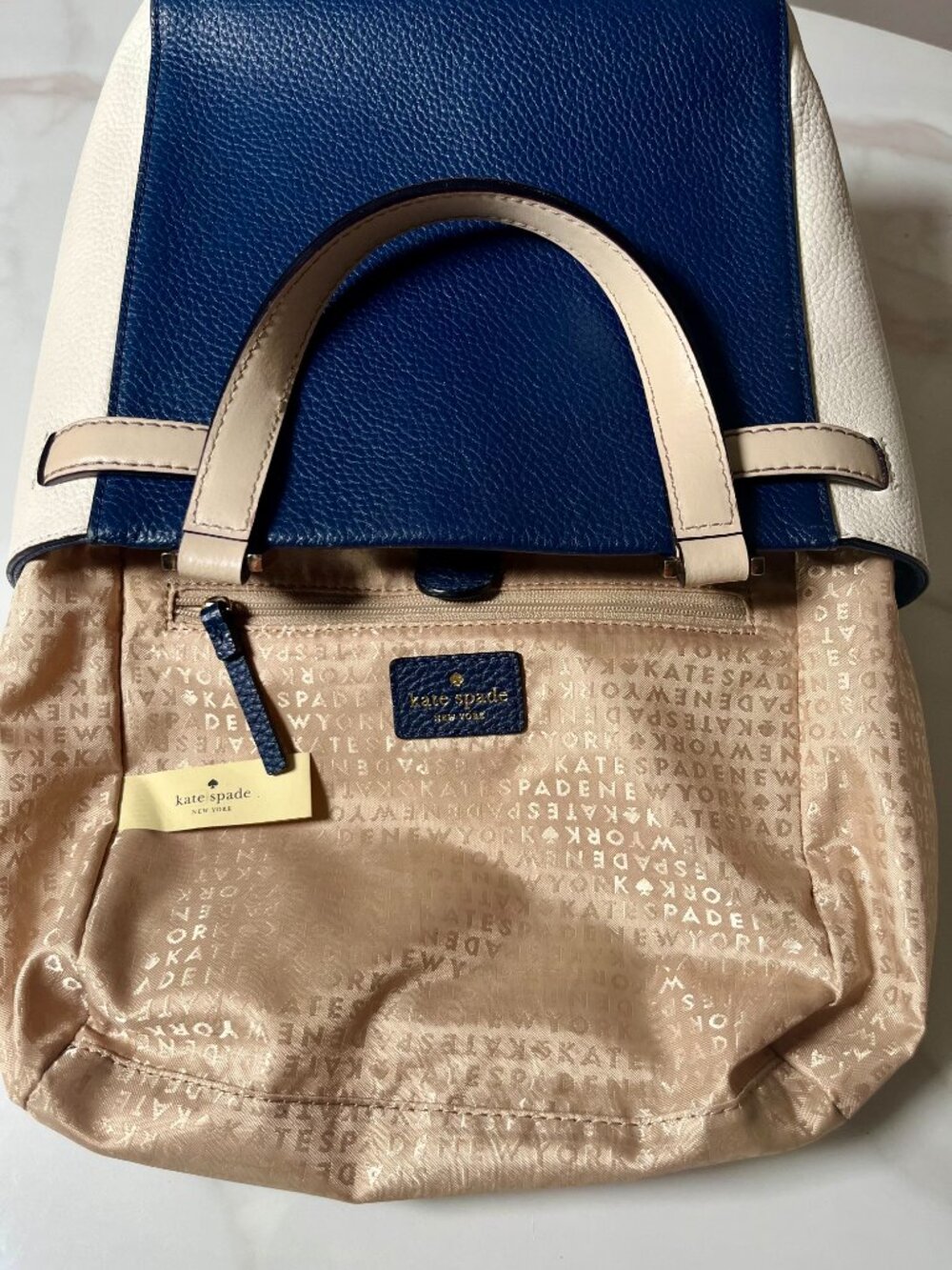 Kate Spade New York Colorblock Pebbled Leather Satchel Crossbody - Picture 11 of 13